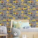 Ver imagem 3 de Papel de Parede Infantil Carrinhos Mod 55-60x300cm