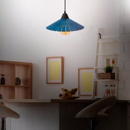 Luminária Teto Lustre pendente balcão cozinha sala mdf cabo:Amarelo - 3