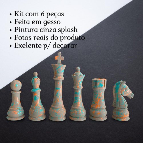 Peça Xadrez Decoração Enfeite Escultura Cimento Peão - Sweet Home - Objetos  de Decoração - Magazine Luiza