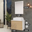 Ver imagem 2 de Conjunto Turquesa Mdf Gabinete de Banheiro com Pia e Espelheira