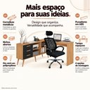 Ver imagem 3 de Conjunto Escritório com Mesa em L 3 Gavetas e Cadeira Giratória Multimóveis MCR6115 Madeirado/Preto