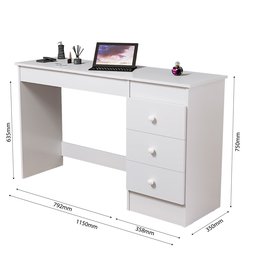 Mesa Penteadeira com Espelho e 3 Gavetas Quarto Home Office - 4