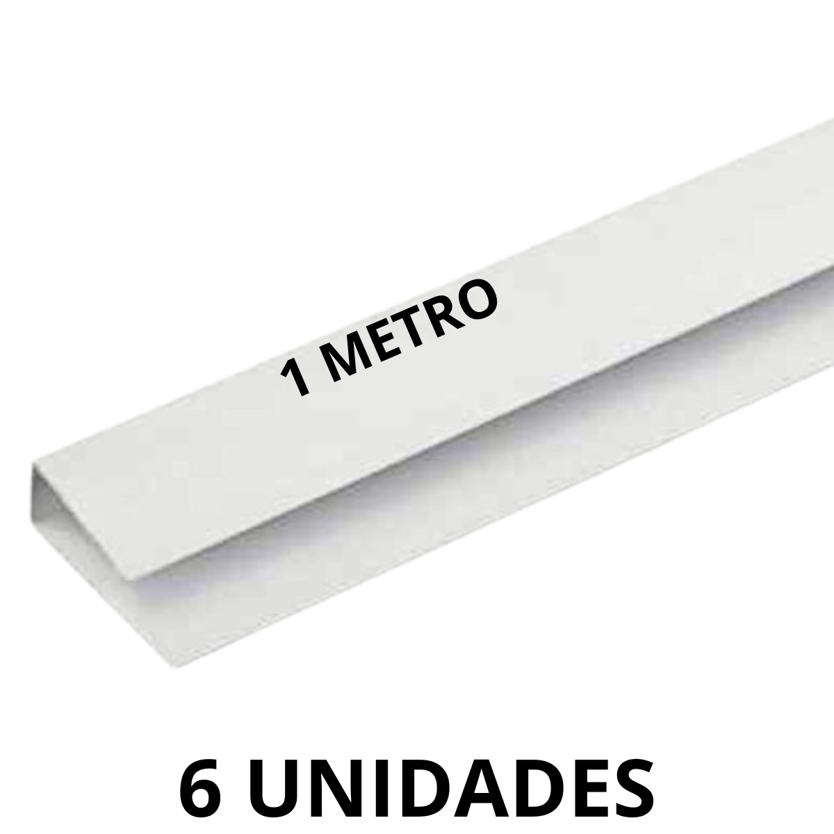 Kit/6 Acabamento Perfil U Rodaforro de Pvc 1 Metro Branco - 2