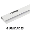 Ver imagem 2 de Kit/6 Acabamento Perfil U Rodaforro de Pvc 1 Metro Branco