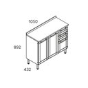 Ver imagem 3 de Balcão de Cozinha Modulado Colors 6114 3 Portas e 2 Gavetas c/Tampo Branco/Vermelho - Bertolini
