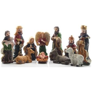 Decoração Enfeite Natal Resina Presépio 11 Peças Natalino 24