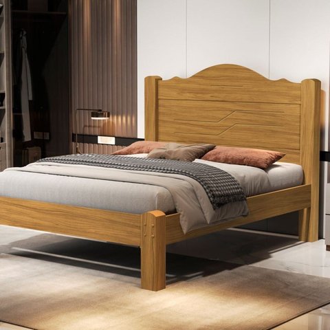 Casal 146cm x 204,4cm x 130cm 100% MDF Bege/Nature