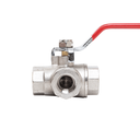 Ver imagem 5 de Válvula Esfera 3 Vias em L 3/8 Alavanca Fêmea X Fêmea X Fêmea Pn25 Latão Forjado Niquelado Ivm Italy