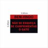 Tapete Bem Vindo Não Se Esqueça de Cumprimentar o Gato Pet.:preto - 1