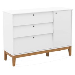 Quarto de Bebê Unique 4 Portas com Cômoda Sapateira e Painel Farm com Led Branco Soft Eco Wood - Mat - 4