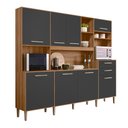 Ver imagem 1 de Cozinha Compacta Hortelã 8 Portas 2 Gavetas Ipê/chumbo - Nicioli
