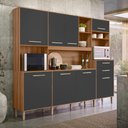 Ver imagem 4 de Cozinha Compacta Hortelã 8 Portas 2 Gavetas Ipê/chumbo - Nicioli