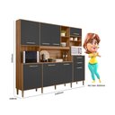 Ver imagem 3 de Cozinha Compacta Hortelã 8 Portas 2 Gavetas Ipê/chumbo - Nicioli