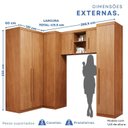 Ver imagem 3 de Guarda-Roupa Modulado 4 Peças 6 Portas 3 Gavetas Texas Marrom/Cinamomo