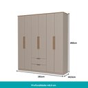 Ver imagem 4 de Guarda Roupa Casal 6 Portas Milan Carraro Avelã