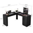 Ver imagem 4 de Escrivaninha Mesa Escritório Penteadeira de Canto com Espelho Star 1 Porta 136cm Preto