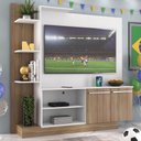 Ver imagem 1 de Estante Com Painel Tv 55" E 2 Portas França Multimóveis Br2473 Argila/Branco