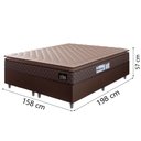 Ver imagem 4 de Cama Box Casal Queen Colchão Espuma D33 Pillow Top Millenium 158x198x57cm Suede Marrom Hellen