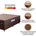 Ver imagem 2 de Cama Box Casal Queen Colchão Espuma D33 Pillow Top Millenium 158x198x57cm Suede Marrom Hellen
