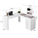 Ver imagem 7 de Escrivaninha Mesa Escritório Penteadeira de Canto 136x136cm com Espelho 1 Porta Star