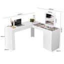 Ver imagem 4 de Escrivaninha Mesa Escritório Penteadeira de Canto com Espelho Star 1 Porta 136cm Branca