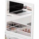 Ver imagem 6 de Escrivaninha Mesa Escritório Penteadeira de Canto com Espelho Star 1 Porta 136cm Branca