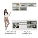 Ver imagem 6 de Armário de Cozinha Compacta 200cm Branco/Crema Glamy Madesa 07