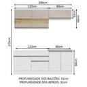 Ver imagem 4 de Armário de Cozinha Compacta 200cm Branco/Crema Glamy Madesa 07