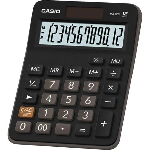 Calculadora De Mesa Casio Original 12 Dígitos MX12B - Preto
