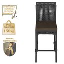 Ver imagem 4 de Mesa Bistrô e 4 Banquetas Roma Preta Corda Náutica Estofado 9 Trama Original