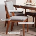 Ver imagem 2 de Conjunto de Jantar Mesa Redonda com Vidro Donatella com 4 Cadeiras Ella - Natural C/ Cinza