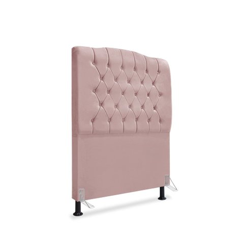 Cabeceira de Cama Box Solteiro 90 Cm Dunas - Veludo Rose.