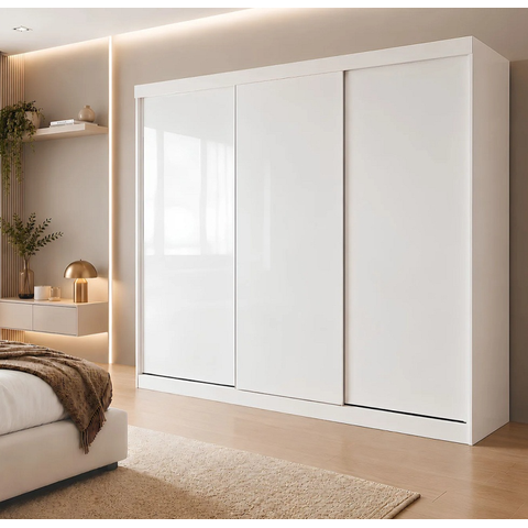 Guarda Roupa Casal Texas Light 205,9cm 3 Portas 4 Gavetas Branco