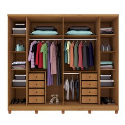 Guarda Roupa Tcil Sevilla Casal com Pes 6 Portas 8 Gavetas - 4