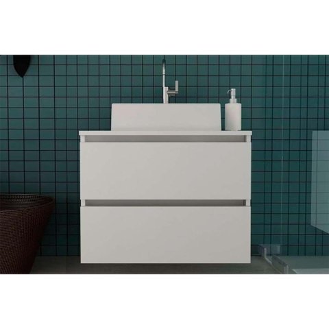 Balcão P- Banheiro Suspenso Bn3607 2 Gavetas Cor Branco - Tecno Mobili