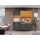 Ver imagem 2 de Kit Cozinha 6 Portas 2 Gavetas MDF MDP 182cm Cinamomo e Grafite Selena Gomez