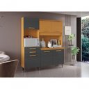 Ver imagem 1 de Kit Cozinha 6 Portas 2 Gavetas MDF MDP 182cm Cinamomo e Grafite Selena Gomez