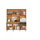 Ver imagem 4 de Kit Cozinha 6 Portas 2 Gavetas MDF MDP 182cm Cinamomo e Grafite Selena Gomez