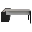 Ver imagem 6 de Mesa L Diretor Escritório com Armário Lateral 3 Gavetas 200cm Industrial Tampo Cavado e Pés Metal Ex
