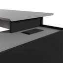 Ver mais imagens de Mesa L Diretor Escritório com Armário Lateral 3 Gavetas 200cm Industrial Tampo Cavado e Pés Metal Executive Cinza Sagrado E Preto