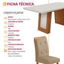 Ver imagem 7 de Mesa de Jantar Carolina 180cm Tampo MDF Canto Copo com 6 Cadeiras Carol