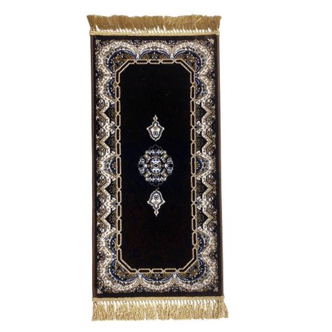 Tapete Persa Royal Marrom 50x85cm Fio Acetinado - Decoração para Quarto e Sala