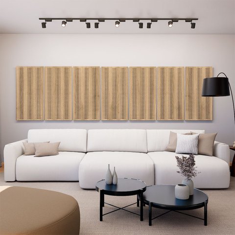 Painel Acústico Absorvedor Decorativo 120x60 Skal 10 Maestra Acústica:carvalho