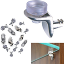 Ver imagem 7 de Suporte De Prateleira De Vidro Com Ventosa e Pino Fixador Niquelado (Kit com 50 Unidades)