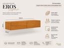 Ver imagem 3 de Aparador Buffet Suspenso para Hall de Entrada Eros Natural 110cm com 2 Gavetas Design Moderno