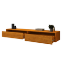 Ver imagem 5 de Aparador Buffet Suspenso para Hall de Entrada Eros Natural 110cm com 2 Gavetas Design Moderno