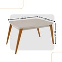 Ver imagem 2 de Mesa de Jantar Copper 120 Cm Madeira Tampo Moderna Mob... Off White/ Capuccino / Serig Off com Vidro