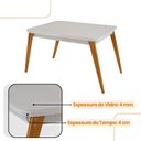Ver imagem 3 de Mesa de Jantar Copper 120 Cm Madeira Tampo Moderna Mob... Off White/ Capuccino / Serig Off com Vidro