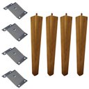 Ver imagem 1 de 4 Pés Palito Quadrado Madeira 30cm e 4 Chapinhas Aço Inclinada 15º Mel/Zincado G75 / G59 - Gran Belo