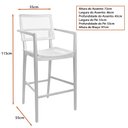 Ver imagem 3 de Banqueta Rihanna 43cm Madeira Maciça - Sallar Home
